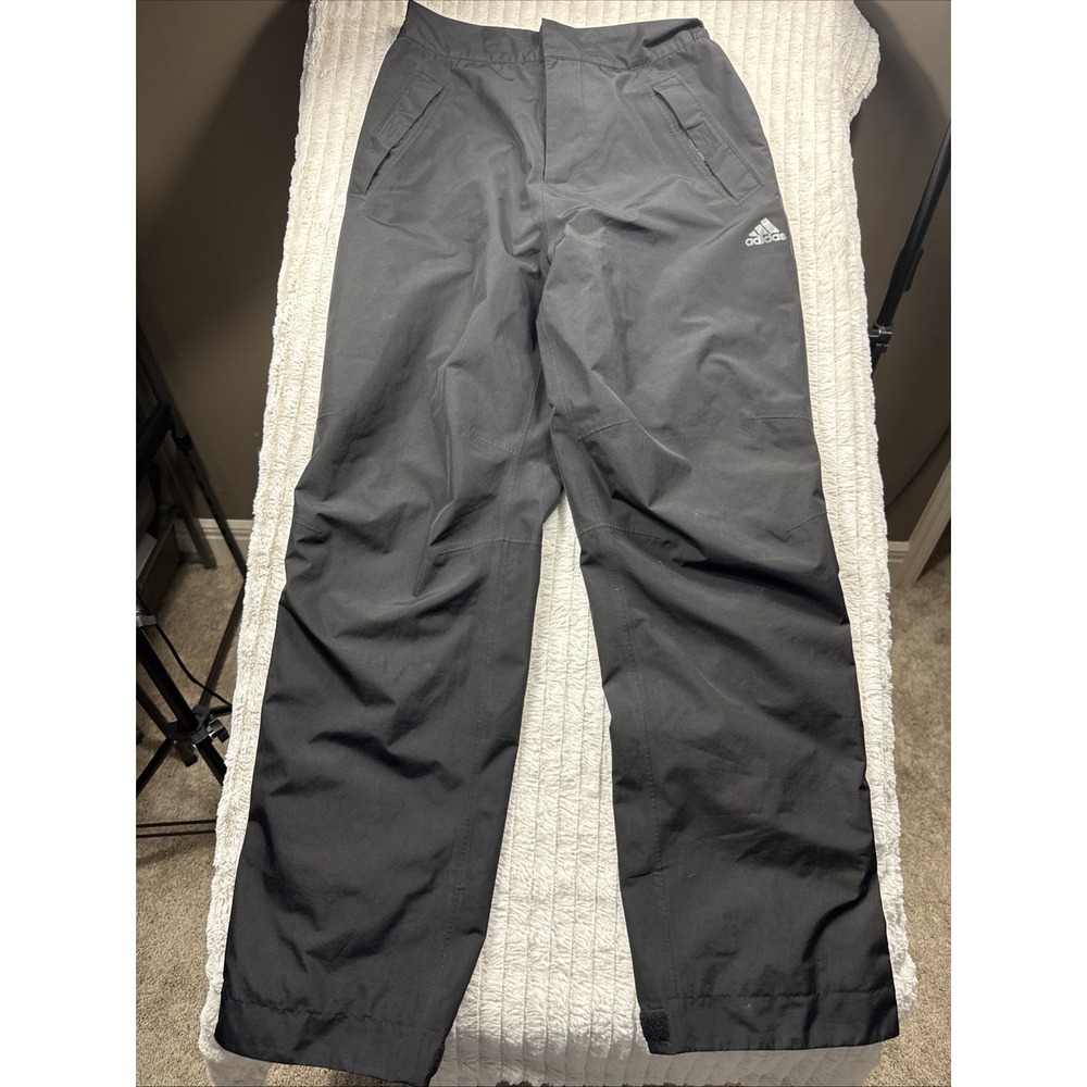 Adidas GORE-TEX Pants Men's Small Reg Black Lined Elastic Waist Zip Weatherproof